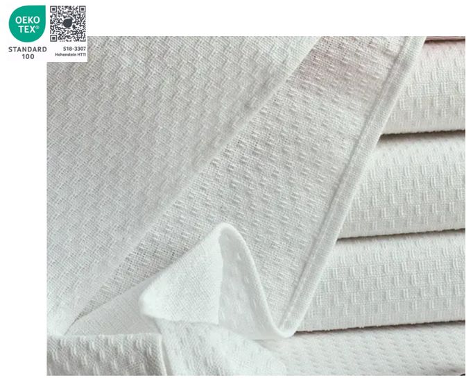 Gerstenkorn-Handtuch/Geschirrtuch 45 x 90 cm, weiß