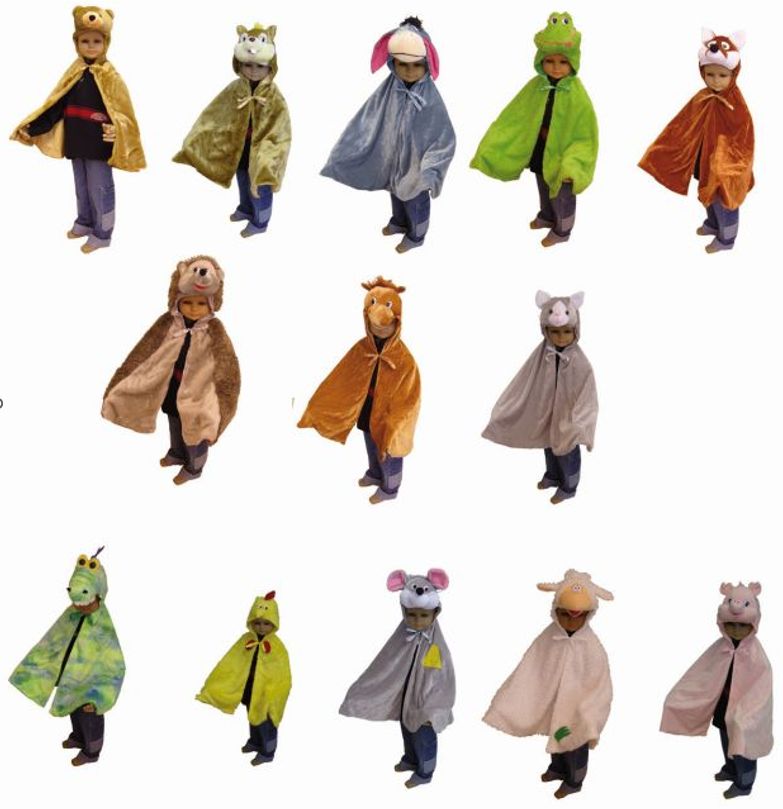 Schlüpfkostüme-Set "Tiere", 13-tlg.