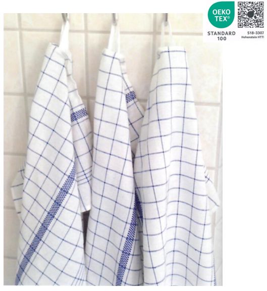 Geschirrtuch Baumwolle Karo-Streifen 50x70 cm