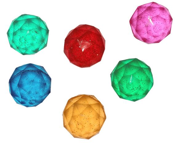 Flummi Dopsball 'Diamant' mit Glitter Ø 2,9 cm, 25 Stück - Rasehorn