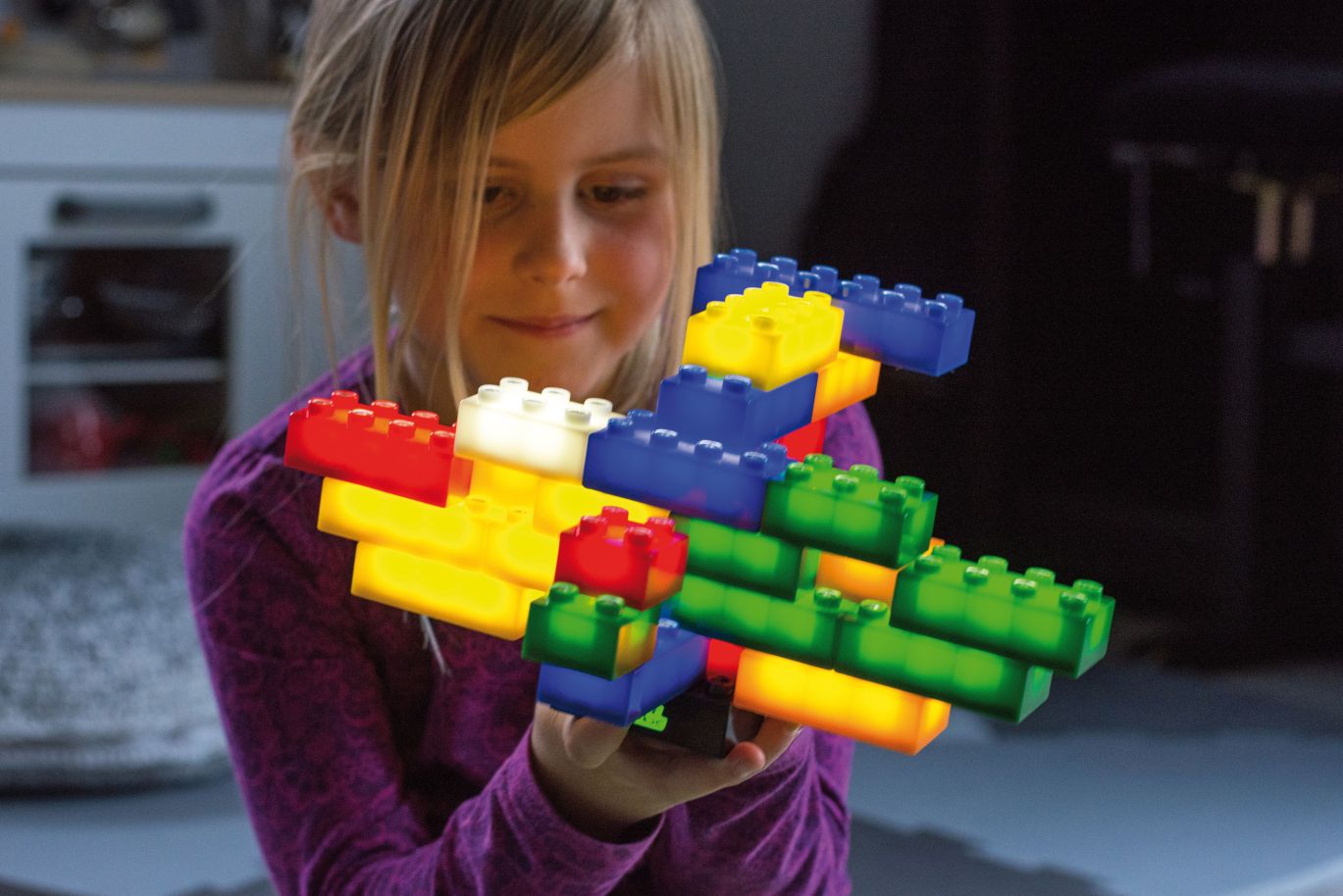 Klemmbaustein-Set Light Stax Junior KIGA, 180 Bausteine in 8 Farben - Eduplay