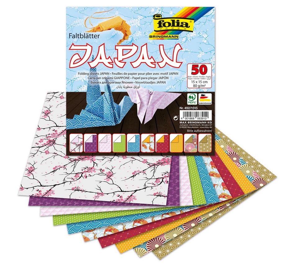 Faltblätter "Japan" 50 Blatt, 10 Motive sortiert