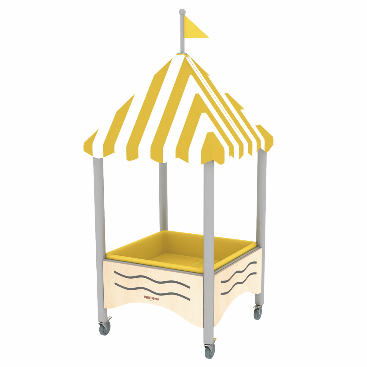 Mobiler Matschtisch mit Spitzdach Mobiler Matschtisch mit Spitzdach