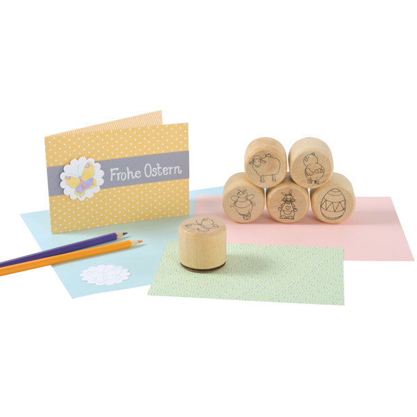 Holzstempel Ostern, 6 Motive