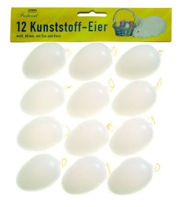 Kunststoff-Eier mit Anhänger, 12er Set