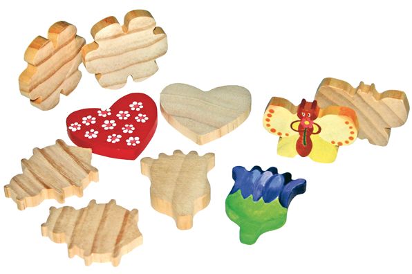 Holzfiguren / Schlüsselanhänger Muttertag, 2 x 5 Motive