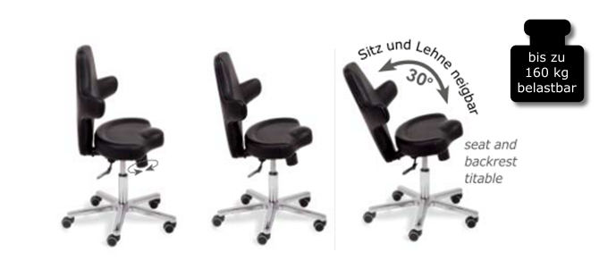 Sanus®-VARIOWIP Sattel Hochstuhl, Leder