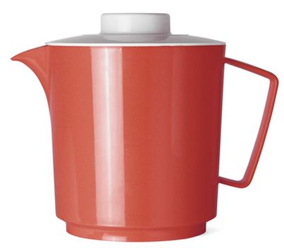 Kanne mit weißem Deckel (PP) 1 Liter, rot