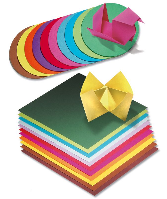 Faltblätter aus Papier, 500 Blatt in 10 Farben sortiert