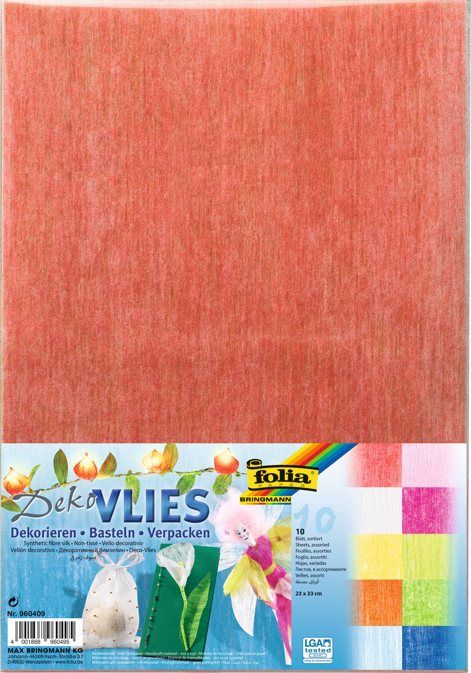 Deko-Vlies 50 x 70 cm, 10 Farben sortiert