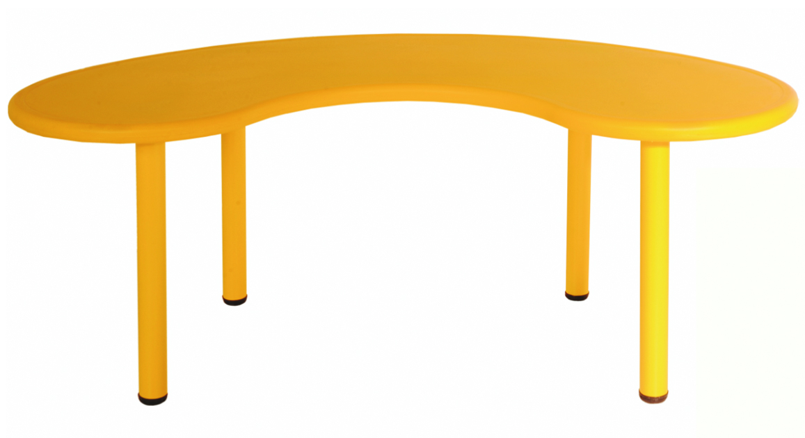 Kunststoff-Nierenformtisch Flexi, 160 x 60 cm - höhenverstellbar