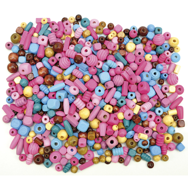 Holzperlen bunt, 250 g