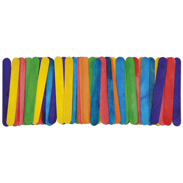 Bastelhölzer "Lollipop" bunt, klein 50 Stück