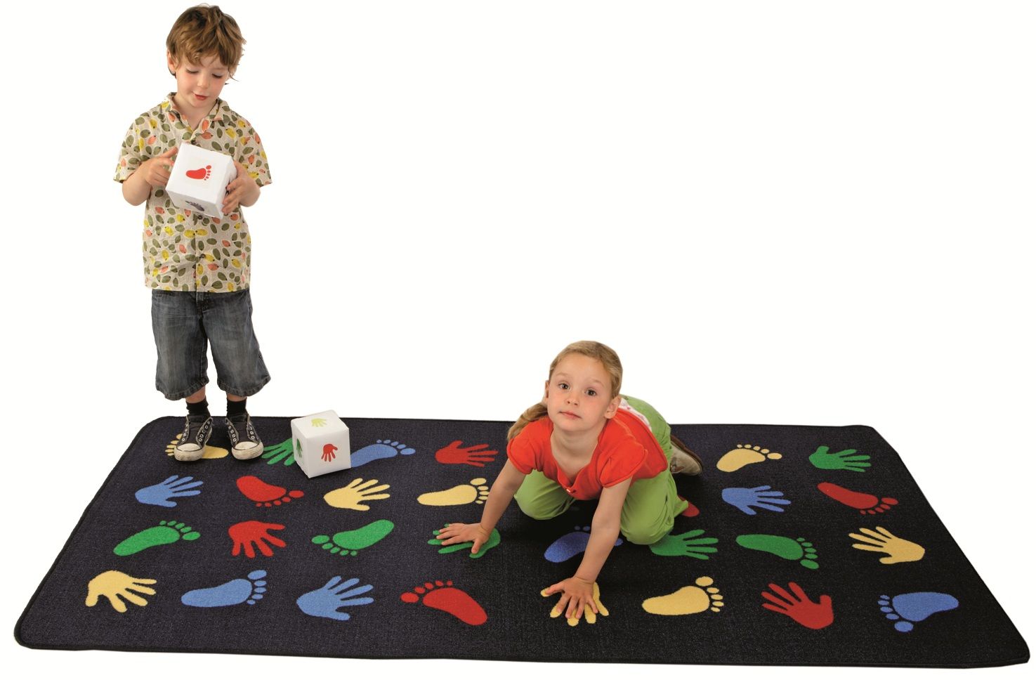 Spielteppich Hände und Füße, 100 x 200 cm, inkl. 2 Würfel