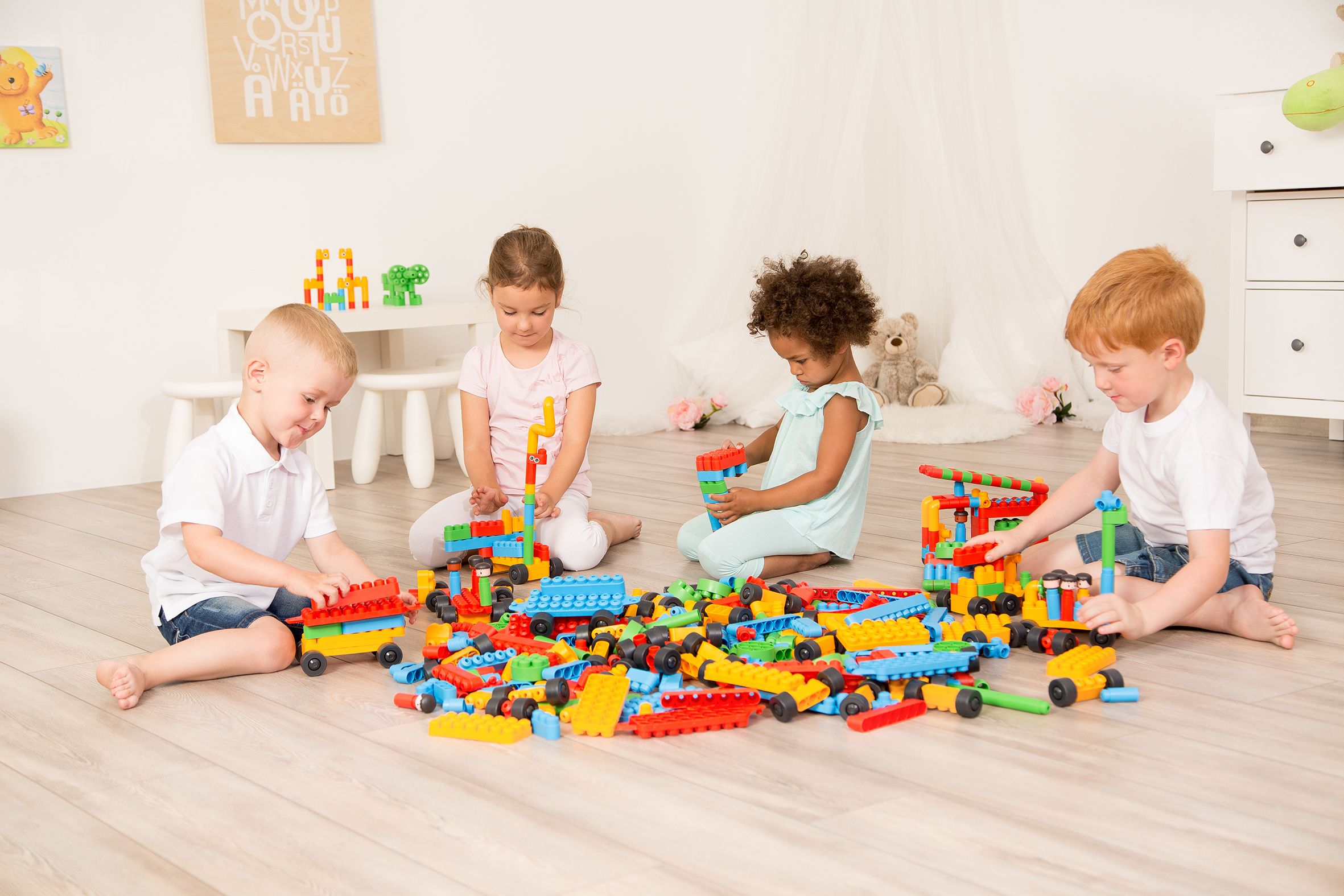 Poly-M  XXL Steckbausystem Freispielset Lebenswelten, 500 Spielteile in Multibox