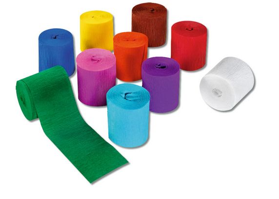 Deko-Kreppbänder, 10 Farben sortiert