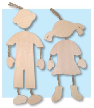 Boy & Girl Holzfiguren-Set zum Selbstgestalten