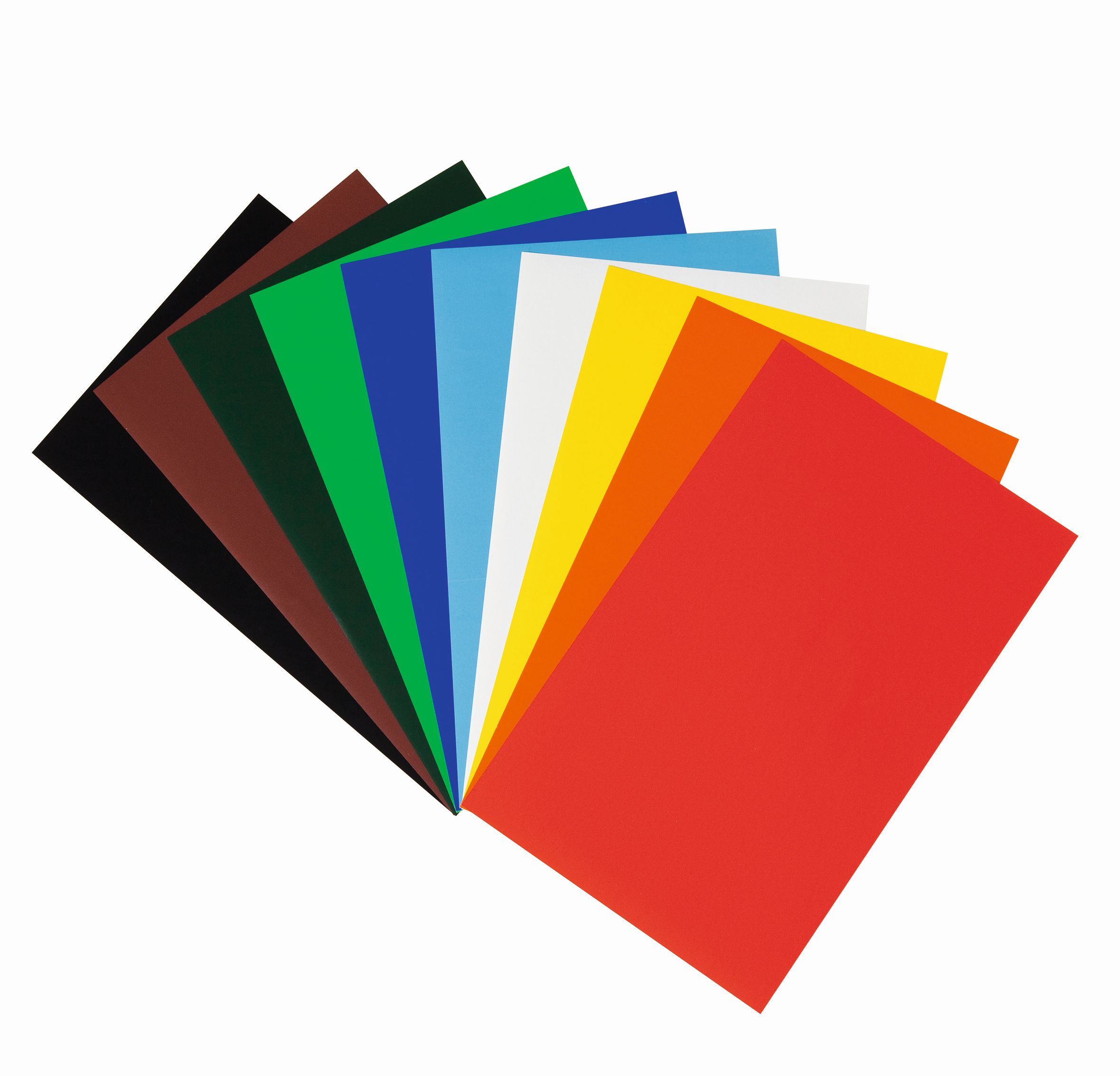 Buntpapier gummiert 35 x 50 cm, 50 Bogen, 10 Farben sortiert