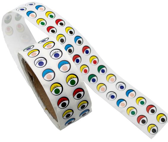 Bunte Augensticker-Rolle, 2000er Set