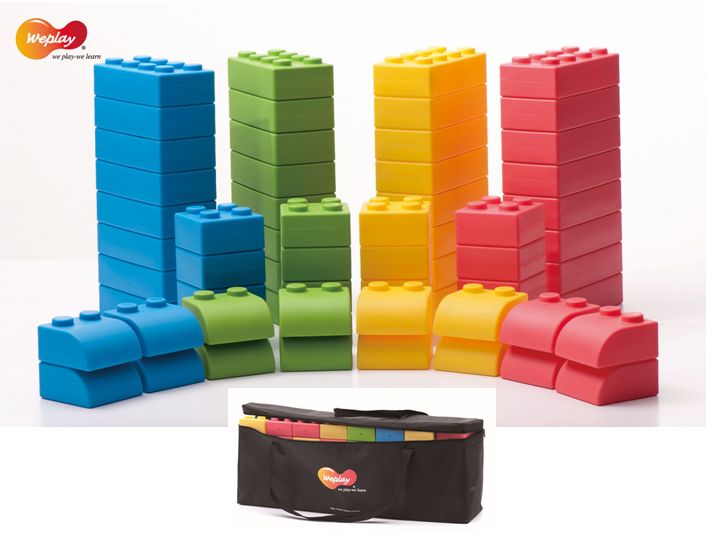 Q-Blocks Softbausteine, 64 Stück + Tasche - Weplay Eduplay 