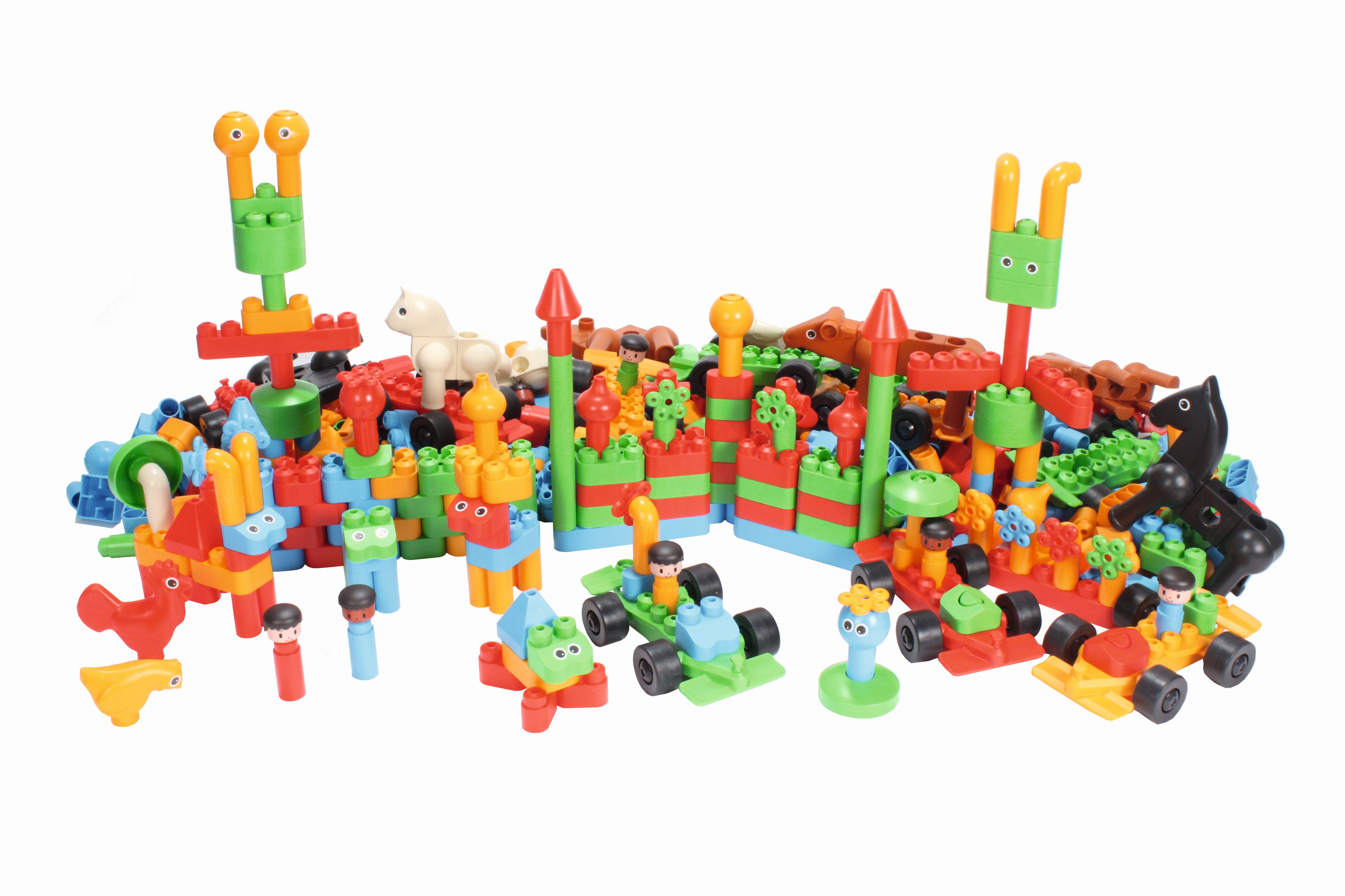 Poly-M Steckbausystem Freispielset Firtst Blocks, 500 Spielteile