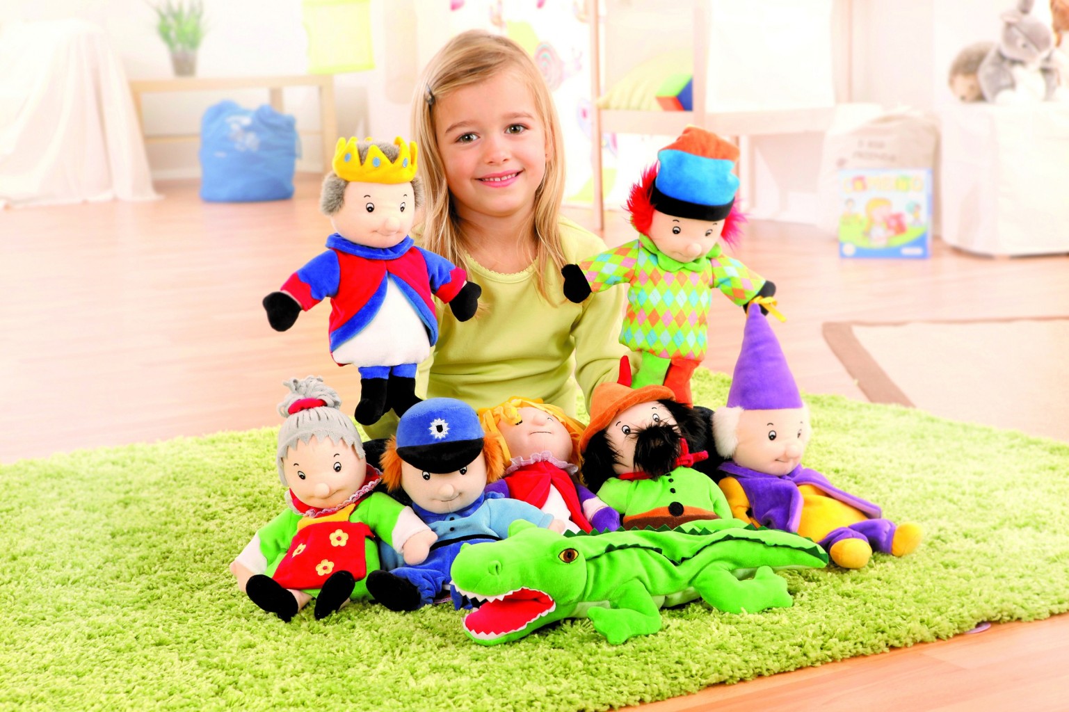 Kasper-Handpuppen Set, 8-tlg.