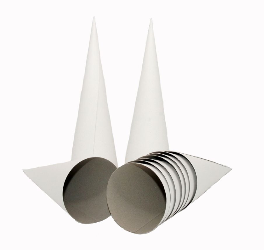 Schultüte Rohling rund, weiß 35 cm ohne Verschluss - 10 Stück