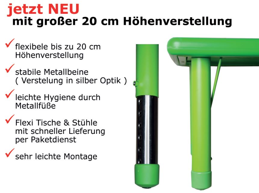 Kunststoff-Rechtecktisch Flexi, 120 x 60 cm - höhenverstellbar Kunststoff-Rechtecktisch Flexi, 120 x 60 cm - höhenverstellbar