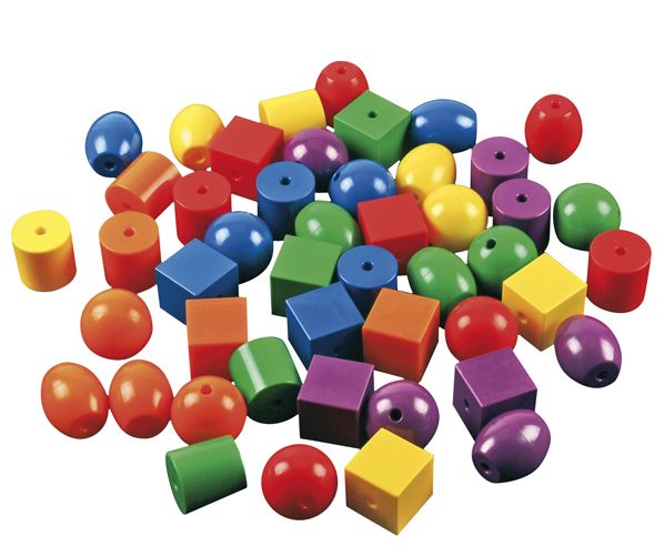 Jumbo Fädelperlen 48 Stück inkl. 6 Fädelschnüre