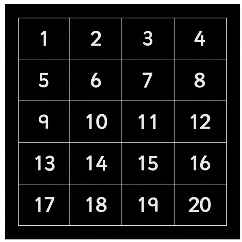 Outdoor-Kreidetafel "Zahlen 1 - 20"