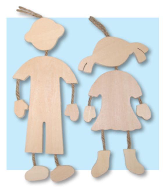 Boy & Girl Holzfiguren-Set zum Selbstgestalten