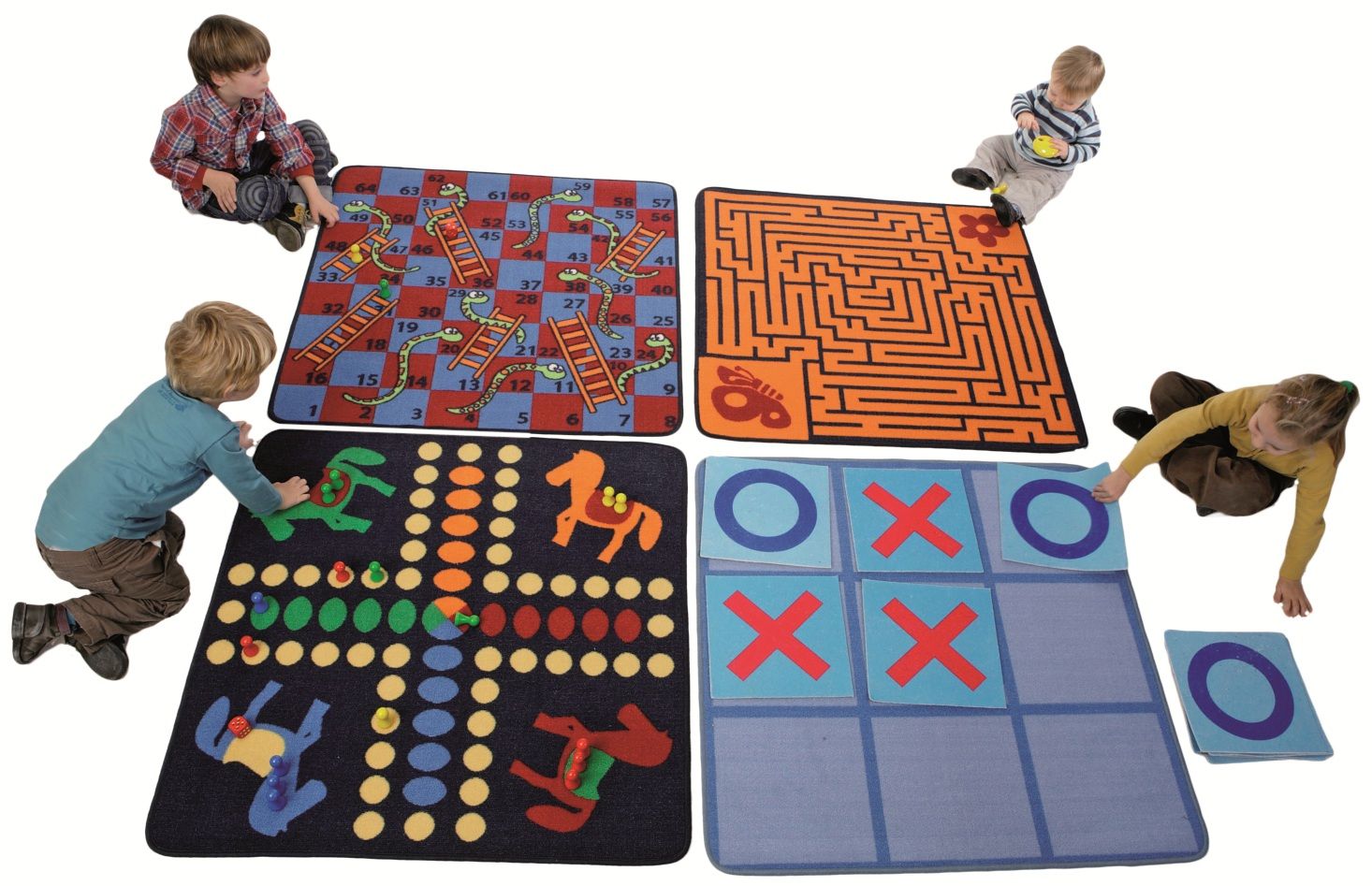 Spielteppich-Set Classic, 4-teilig, 100 x 100 cm je Teppich
