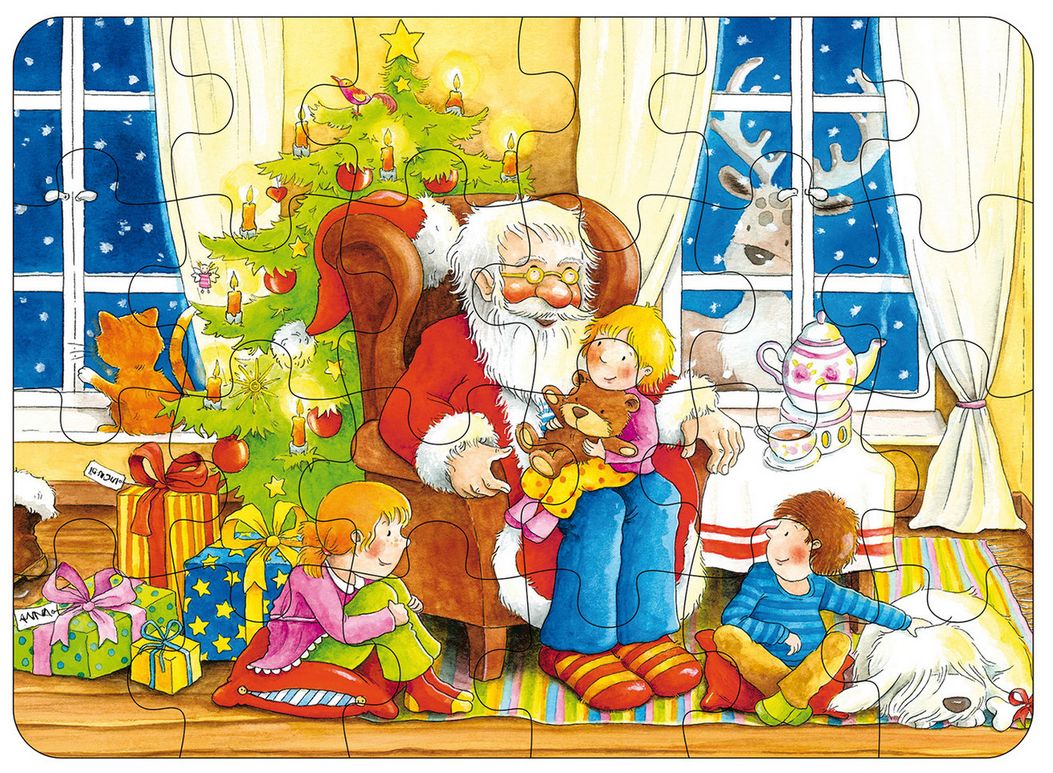 Puzzle Weihnachtszauber aus Holz, 24-teilig
