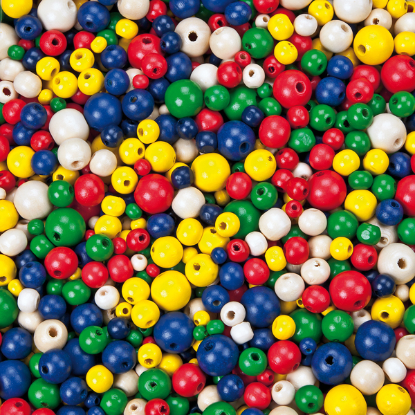 Holzperlen bunt, ca. 250 g