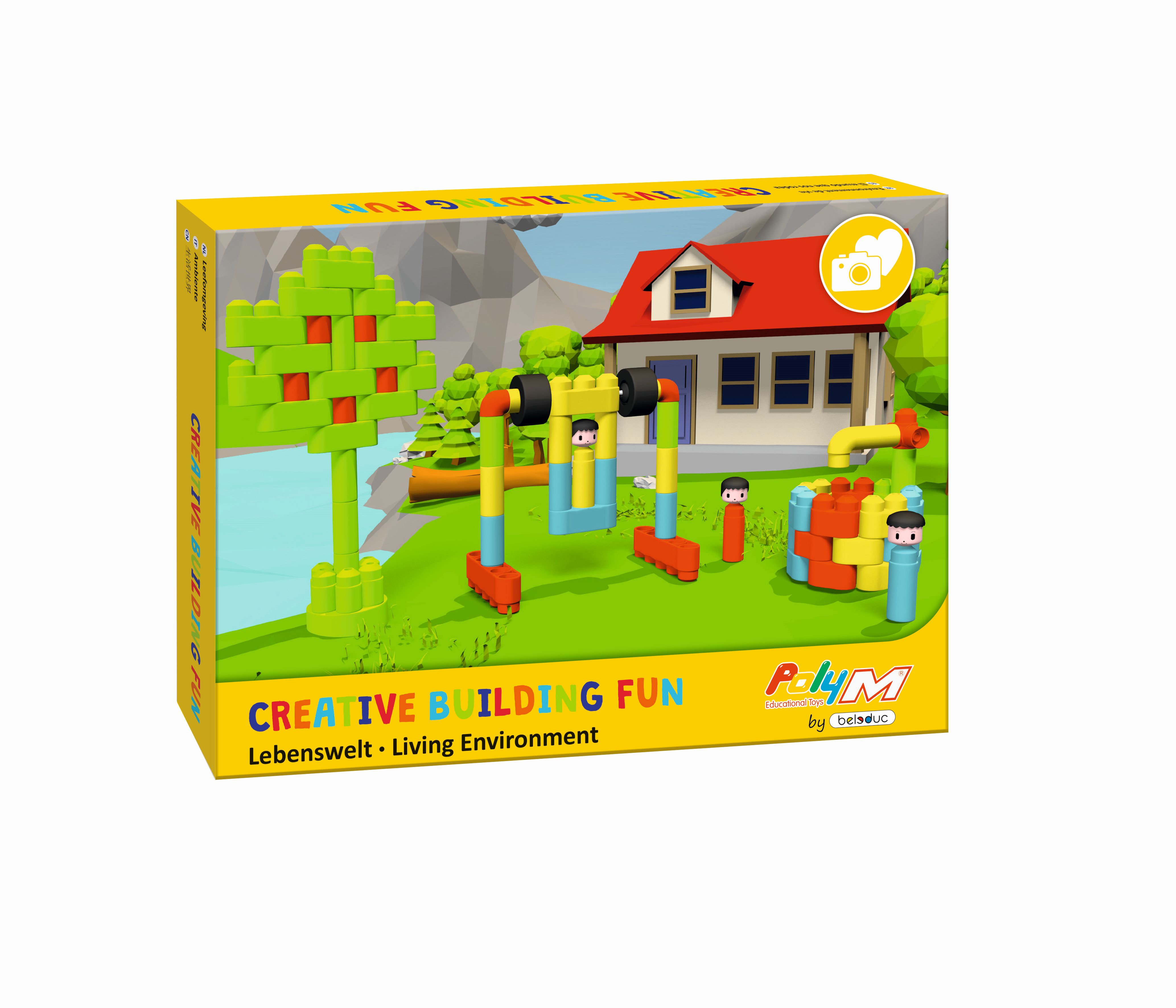 Poly-M  XXL Steckbausystem Freispielset Technik-Set-Zahnräder, 330 Spielteile, inkl. 30 Vorlagekarten