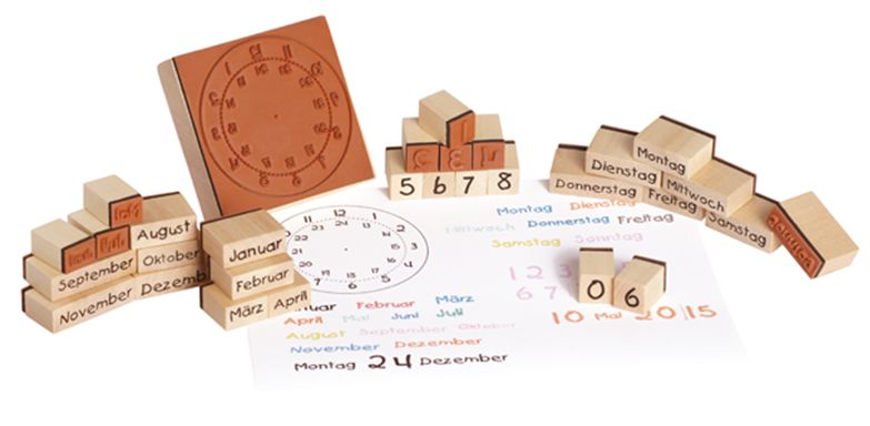 Holzstempel Kalender, 30-tlg.