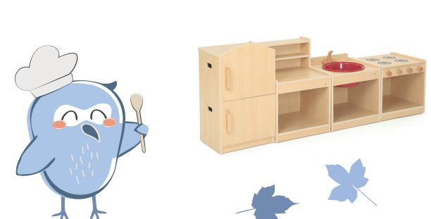 Kühlschrank-Spielküche für Krippenkinder "Owlaf"