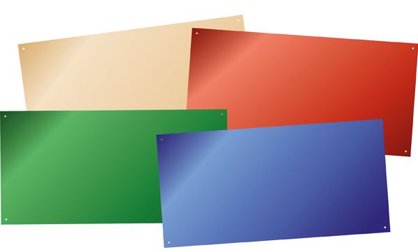 Farbige flache Spiegel, 4er Set