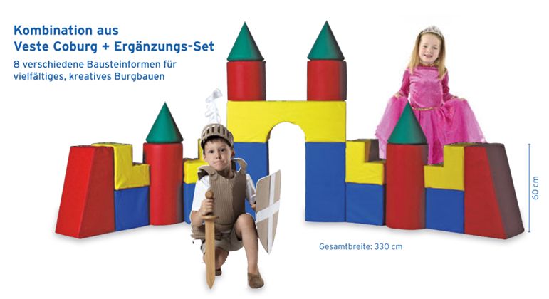Großbausteine Veste Coburg komplett Set, 21-teilig